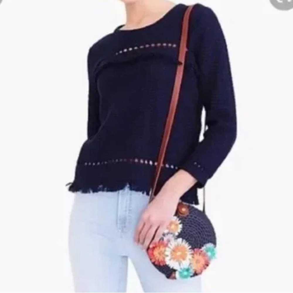 J Crew factory boho navy blue sweater